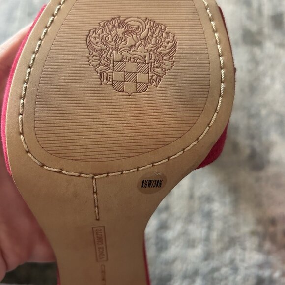 Vince Camuto Red Jewel Embellished T-Strap Heels - Picture 6 of 6